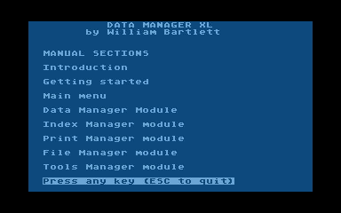 Data Manager XL atari screenshot