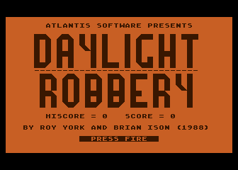 Daylight Robbery atari screenshot