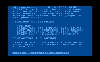Deep Blue Secrets atari screenshot