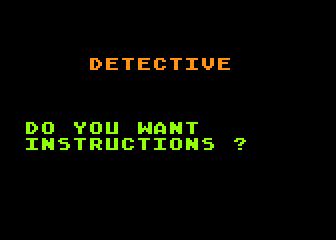 Detective atari screenshot