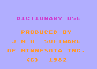 Dictionary Use atari screenshot