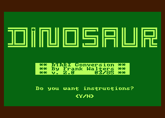 Dinosaur atari screenshot