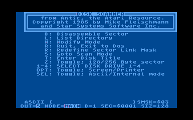 Disk Scanner-Double Density atari screenshot
