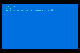Division Tables atari screenshot