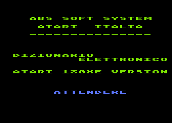 Dizionario Elettronico - Inglese-Italiano atari screenshot