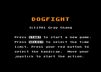 Dogfight atari screenshot