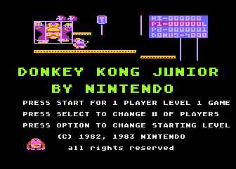Donkey Kong Junior atari screenshot