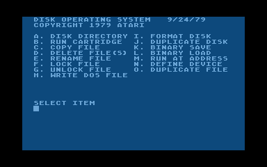 DOS 1.0 atari screenshot