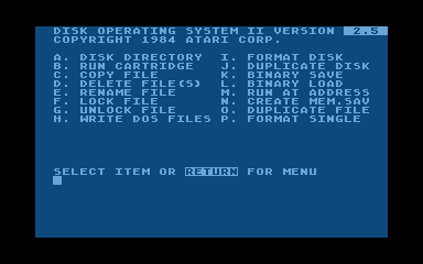 DOS 2.5 atari screenshot