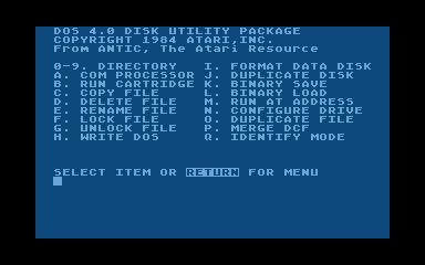 DOS 4.0 atari screenshot