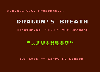 Dragon's Breath atari screenshot