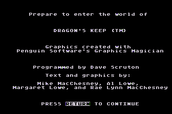 Dragon's Keep atari screenshot