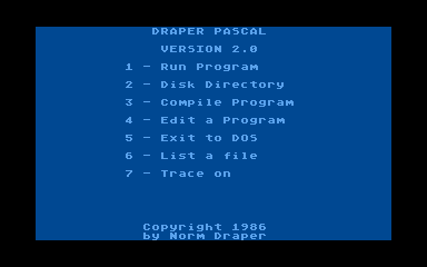 Draper Pascal 2.0 atari screenshot