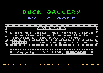 Duck Gallery atari screenshot