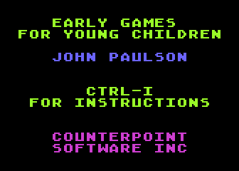 Early Games for Young Children atari screenshot