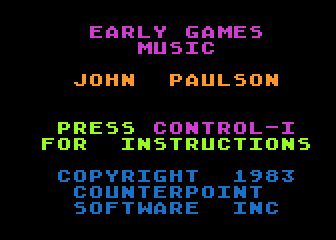 Early Games Music atari screenshot