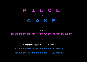Early Games Piece of Cake atari screenshot