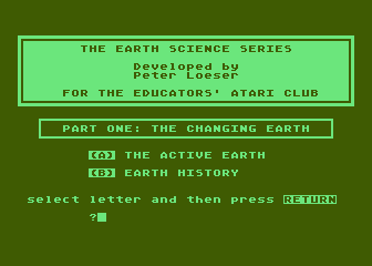 Earth Science - Part 1 atari screenshot