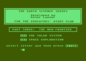 Earth Science - Part 3 atari screenshot