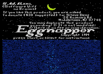 Eggnapper atari screenshot