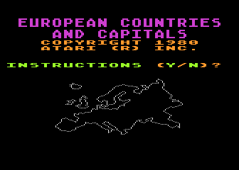 European Countries and Capitals atari screenshot
