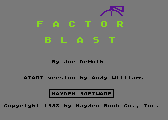 Factor Blast atari screenshot