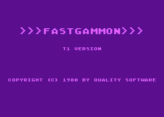 Fastgammon atari screenshot