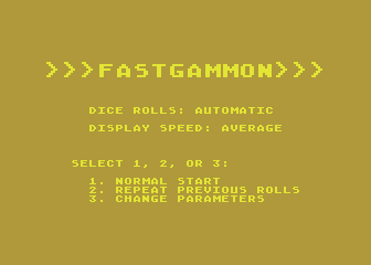 Fastgammon atari screenshot