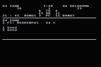 Final Four College Basketball atari screenshot