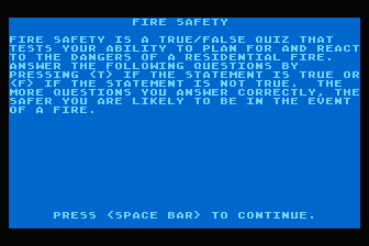 Fire Safety atari screenshot