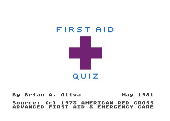 First Aid Quiz atari screenshot