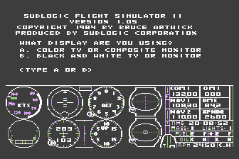 Flight Simulator II atari screenshot