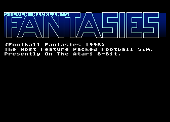 Football Fantasies atari screenshot