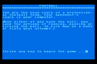 Football atari screenshot