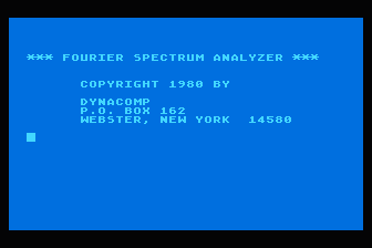 Fourier Analyzer atari screenshot