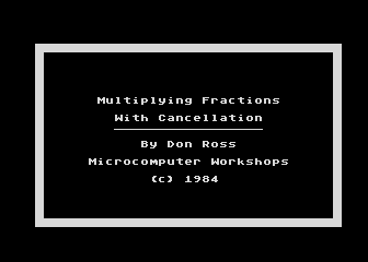 Success with Math - Fractions - Multiplication and Division atari screenshot