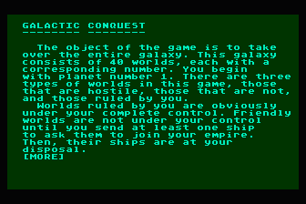 Galactic Conquest atari screenshot