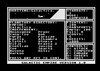 Galactic Empire atari screenshot