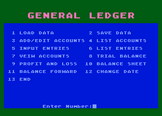 General Ledger atari screenshot