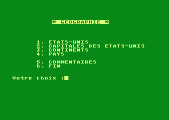 Géographie atari screenshot