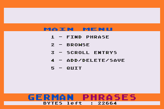 German Phrases atari screenshot