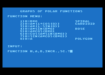Graphics of Polar Functions atari screenshot
