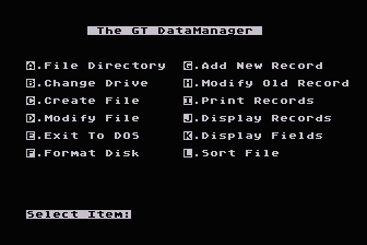 GT Data Manager atari screenshot
