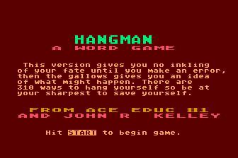Hangman - A Word Game atari screenshot