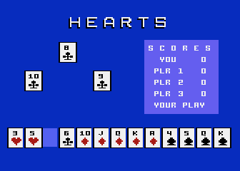 Hearts atari screenshot