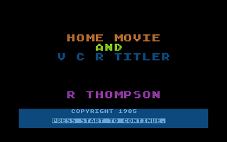 Home Movie and VCR Titler atari screenshot