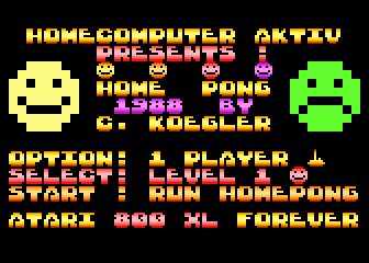 Home Pong atari screenshot