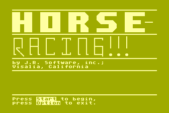 Horse Racing! atari screenshot