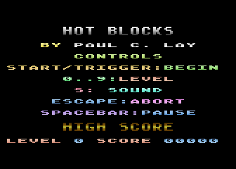 Hot Blocks atari screenshot