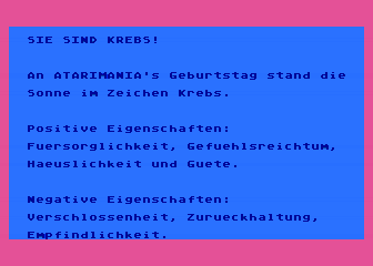 Im Sternzeichen der Karriere atari screenshot